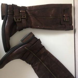 Enzo Angiolini Brown Leather Riding Boots